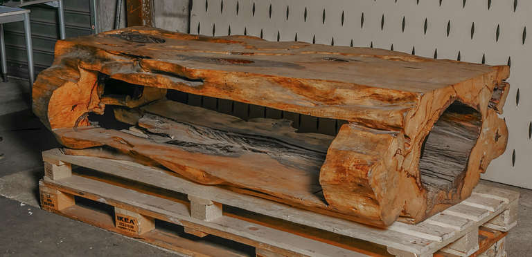 Impressive and sculptural solid tamarind wood coffee table.