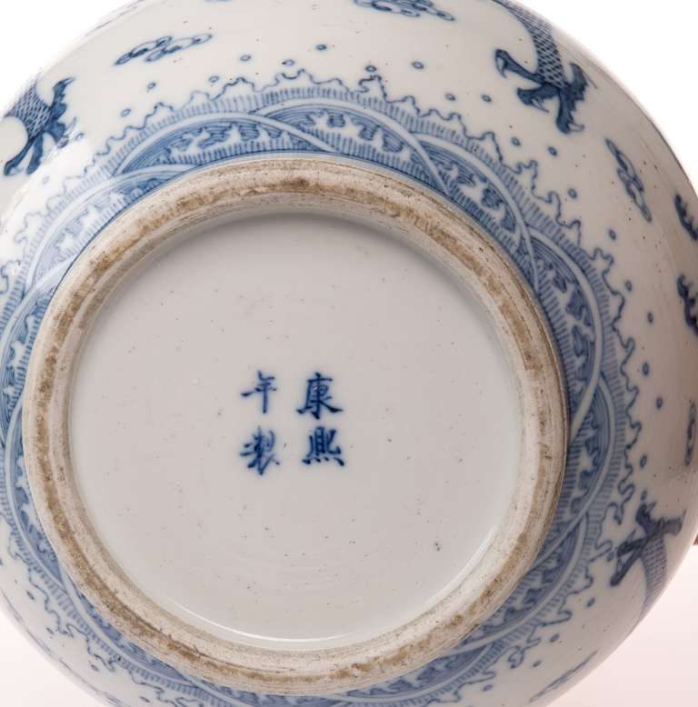 Porcelain Two 19th Century Blue and White Tonghzi Award Vases For Sale