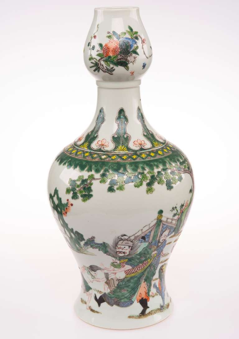 Porcelain Garlic Vase Famille Verte