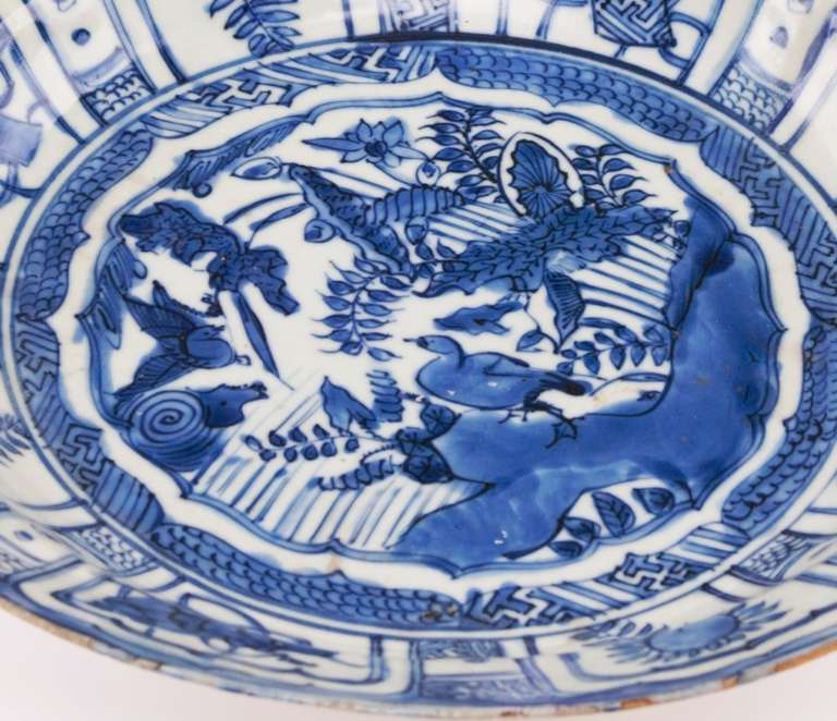 Chinese Ming Kraak Blue and White Charger For Sale