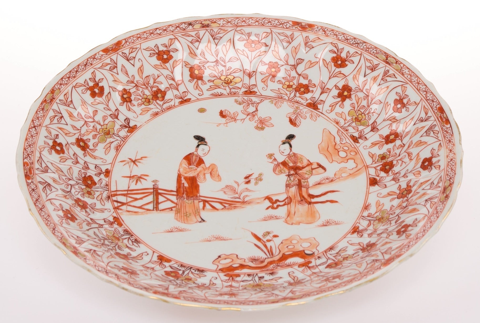 Antique Kangxi Iron Red Underglaze Charger For Sale