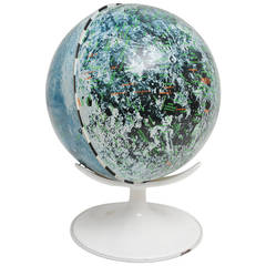 1960's Chien Moon Metal Globe on Stand. American