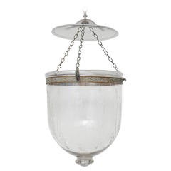 Antique Late 19th Century Bell Jar Hall Lantern, English, Electrified