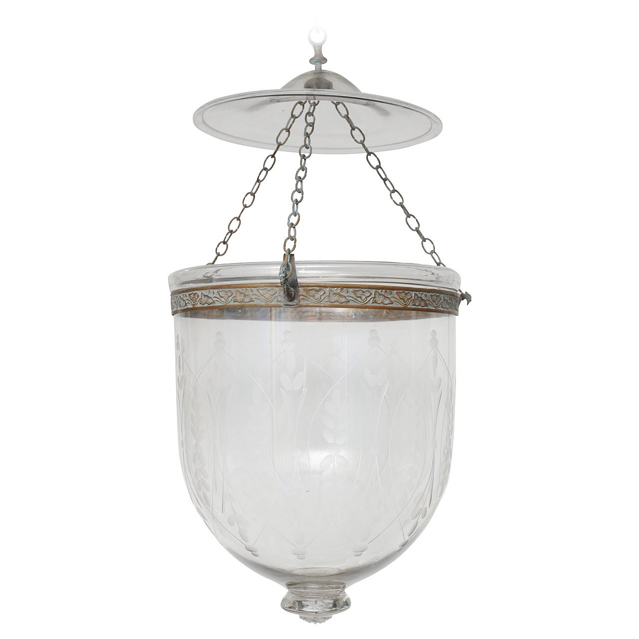 Late 19th Century Bell Jar Hall Lantern, English, Electrified