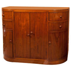 Late Deco or Mid Century D-Shaped Teak Sideboard