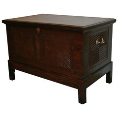 Early 1900s British Campaign Rosewood Chest on Custom Stand