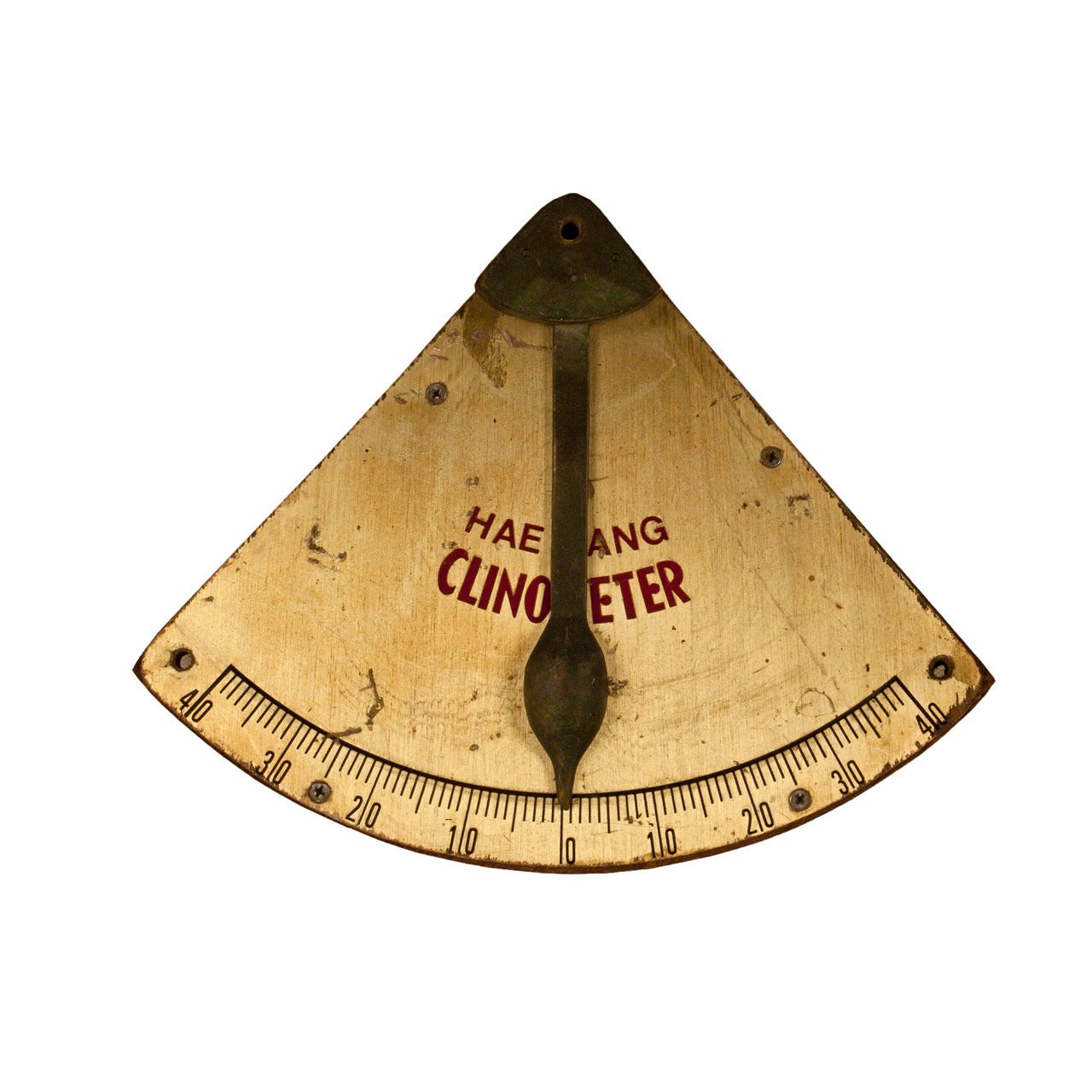 Nautical Antique Brass and Wood Clinometer