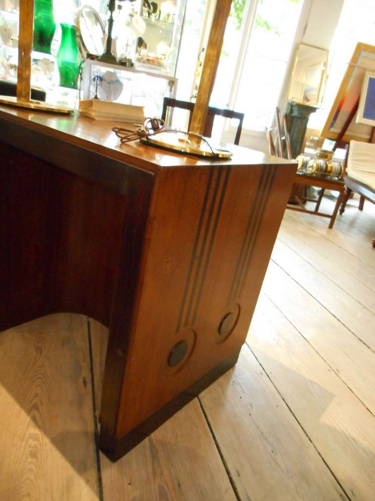 20th Century Deco Period Teak and Rosewood Desk from Cruise Ship