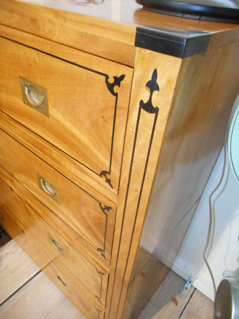 Rare Satinwood and Ebony Campaign Secretary