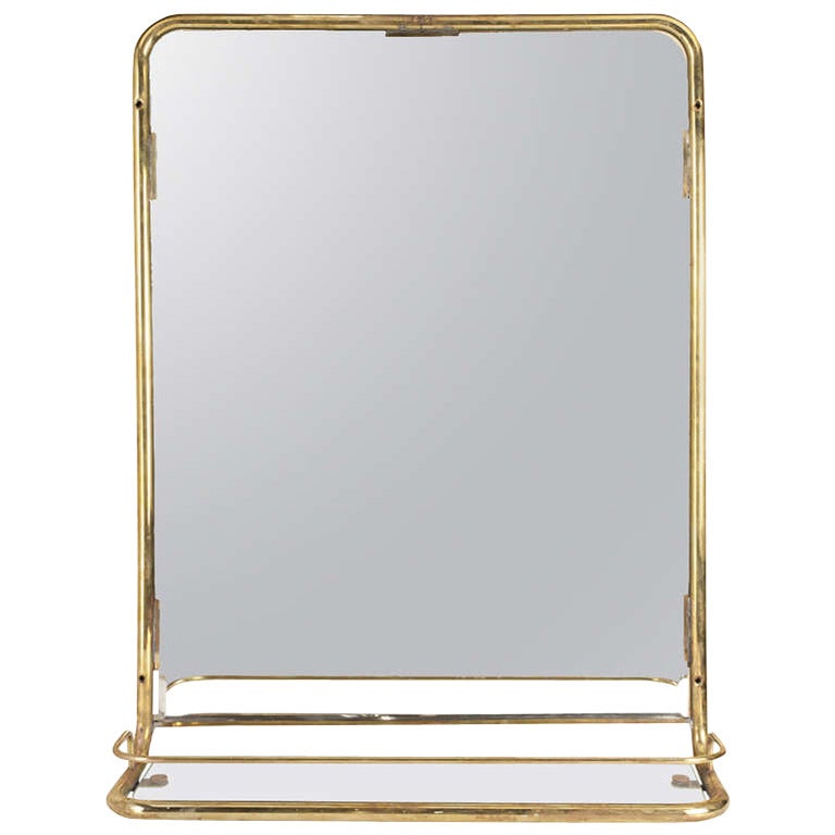 Brass Stateroom Mirror from Midcentury Cruise Ship