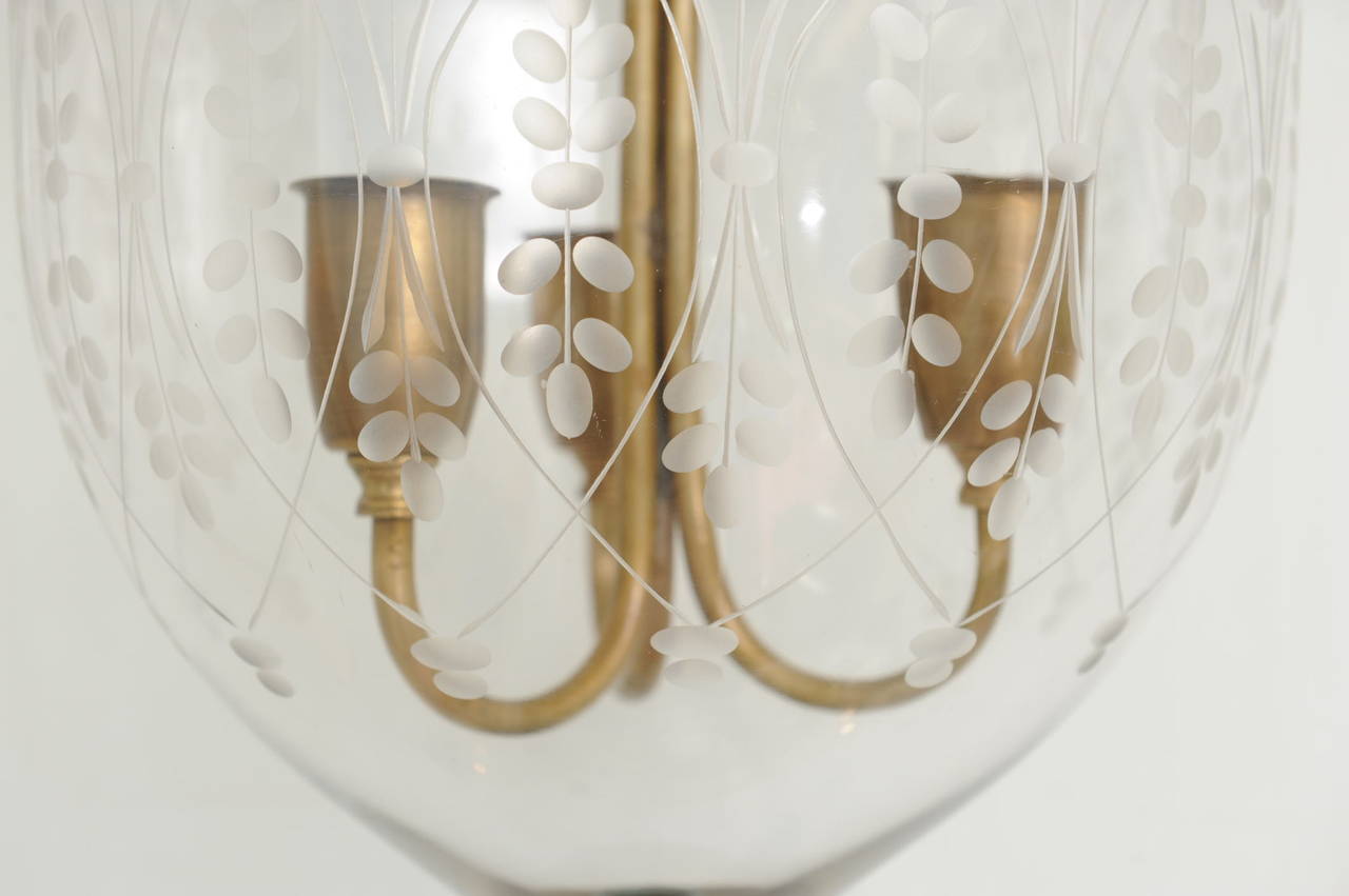 Fabulous Pair of English Bell Jar Hall Lanterns, Late 19th Century In Excellent Condition In Nantucket, MA