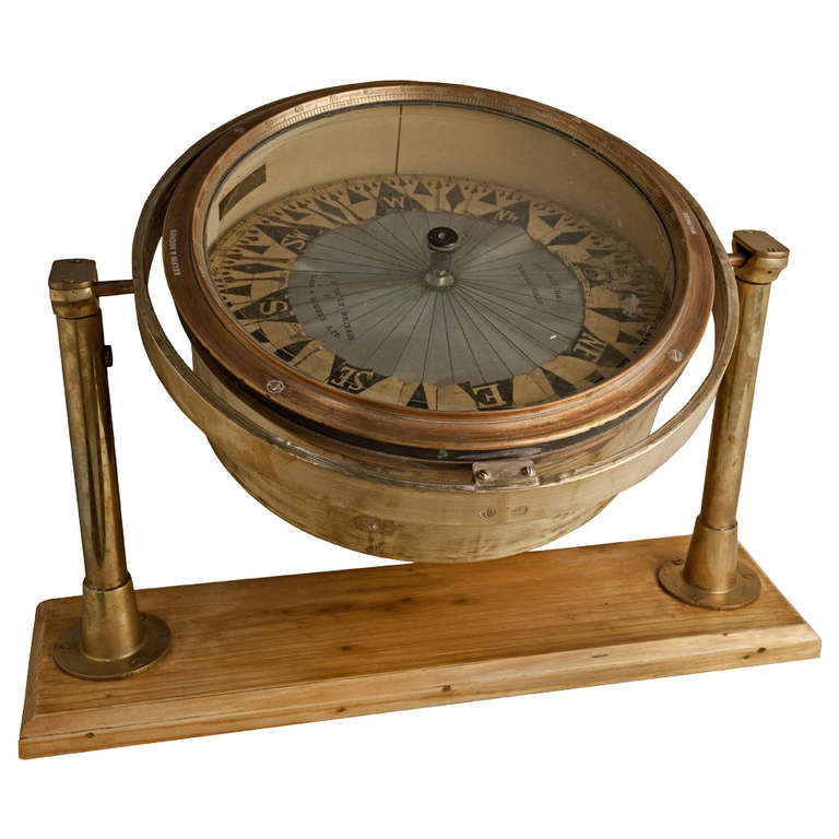 Rare Dry Compass, Kelvin and Hughes, England, Early 1900s For Sale at