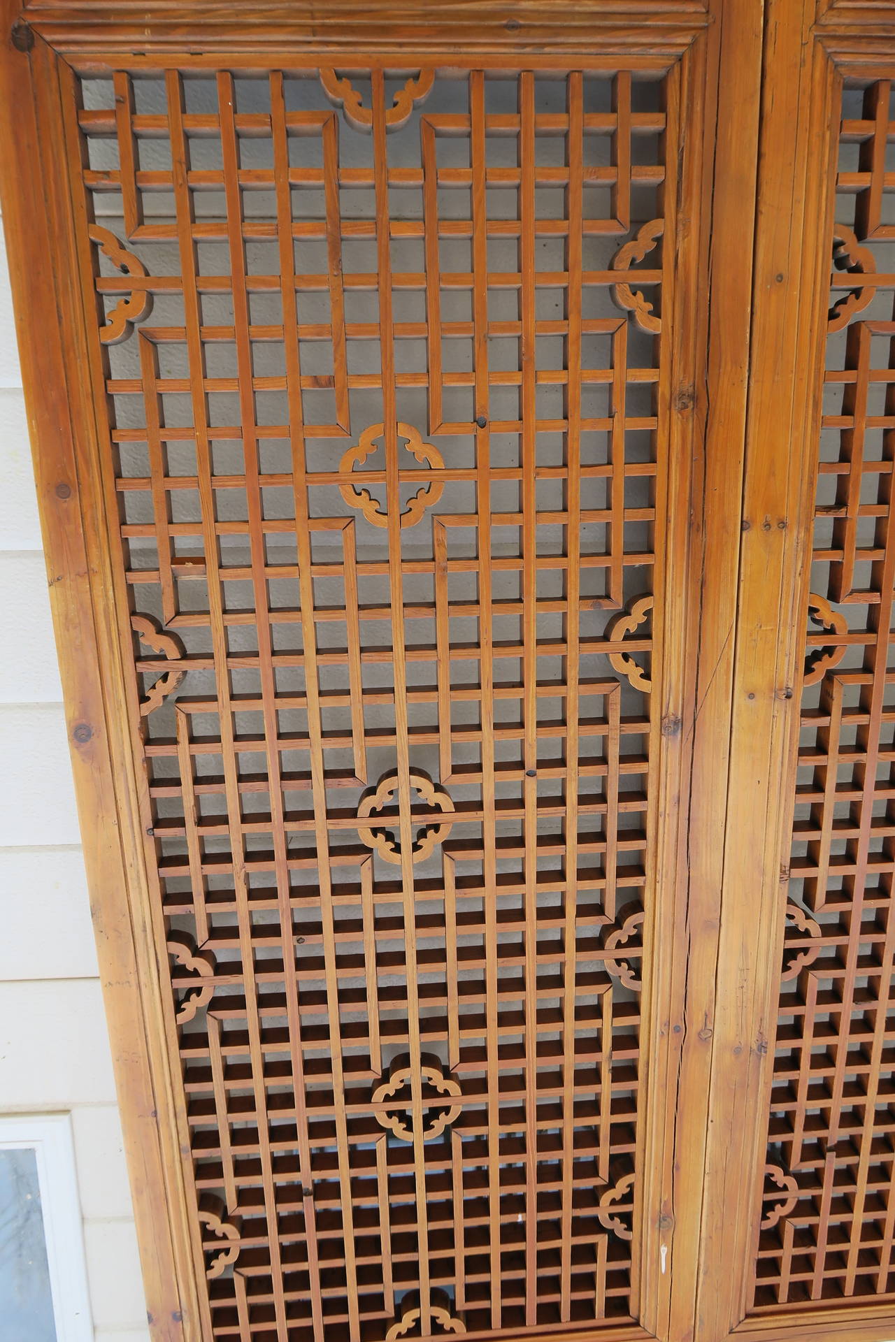 Pair of 19th Century Cypress Chinese Panels In Excellent Condition In Nantucket, MA