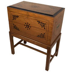 Late 19th C. Mahogany Officer's Travel Desk with Inlay