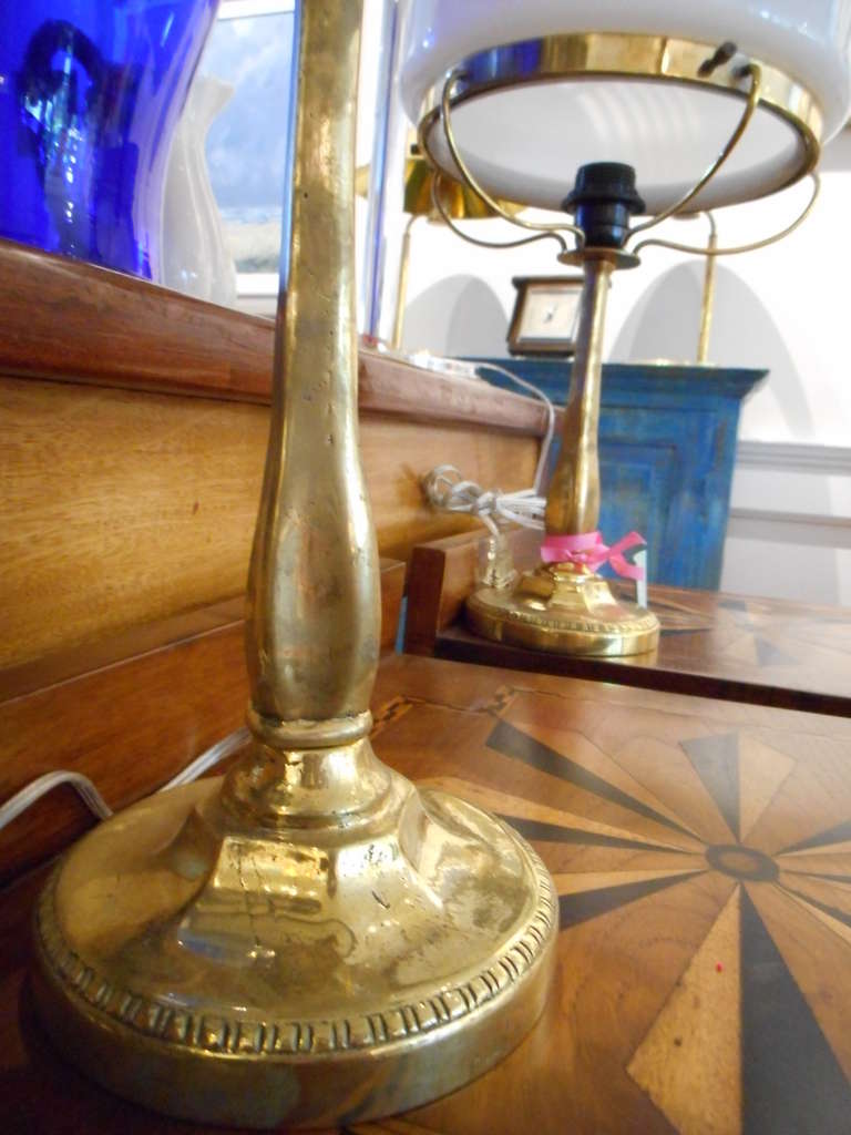 Pair of Ship's Stateroom Table Lamps, Mid-Century In Excellent Condition In Nantucket, MA