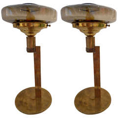 Pair of Stateroom Table Lamps from French Vessel SS Norway, Midcentury