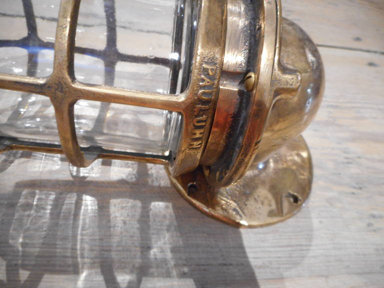 Pair of Bronze Ship's Passageway Lights, Mid-Century American