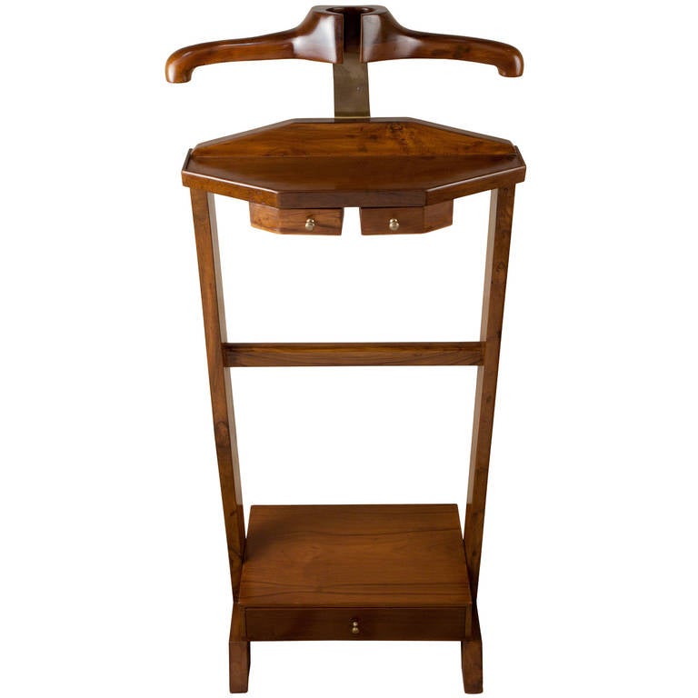 Mid Century Mahogany Gentleman's Wardrobe Valet with Drawers at 1stdibs