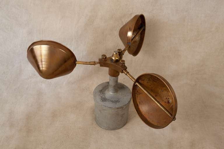 Nautisches antikes Schiffs-Kupfer-Anemometer:: Mitte des Jahrhunderts