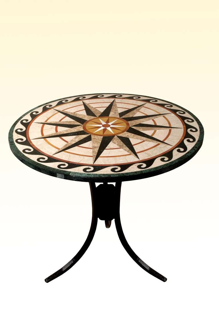 Pietra dura and semi-precious stone inlay table top (1