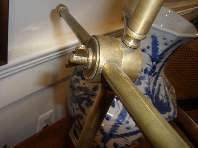 Nautical Brass Adjustable Desk Lamp, Mid-Century In Excellent Condition In Nantucket, MA