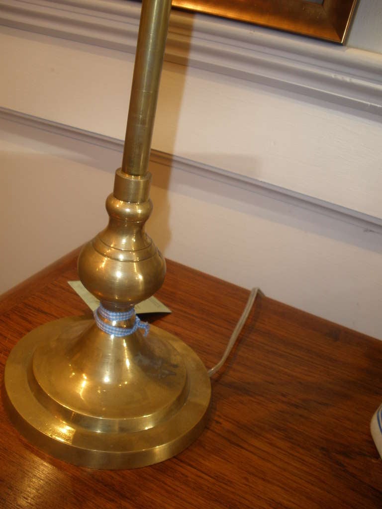 Industrial Nautical Brass Adjustable Desk Lamp, Mid-Century
