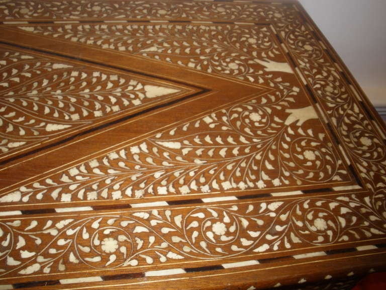 Intricate Inlay Teak Cabinet, Indian in the Moroccan and Syrian Style