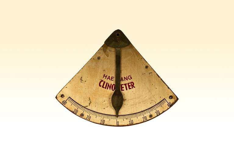 Very cool brass and wood clinometer used on ships to measure degrees of 