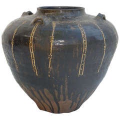 Late 19th C. South Indian glazed urn