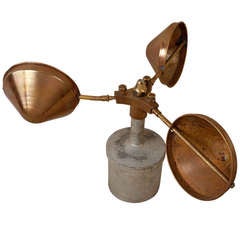 Nautical Antique Ship's Copper Anemometer, Mid-century