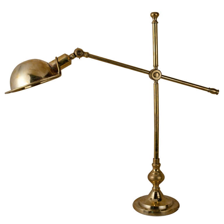 Nautical Brass Adjustable Desk Lamp, Mid-Century at 1stdibs