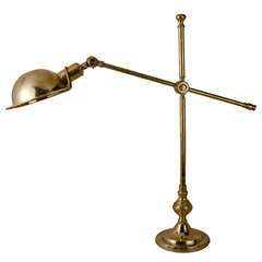 Nautical Brass Adjustable Desk Lamp, Mid-Century
