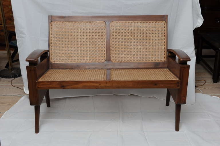 Mid-Century Suite of Three Teak Chairs and Loveseat in Style of George Nakashima In Excellent Condition In Nantucket, MA