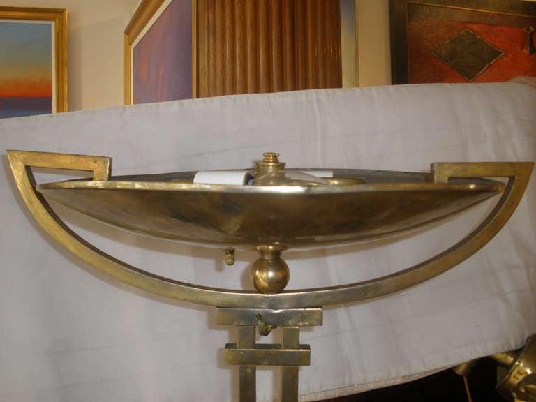 Deco Period Brass Torchiere Floor Lamp 1