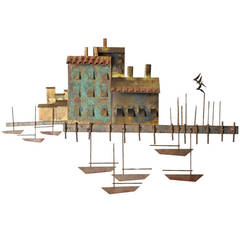 Curtis Jere Marina Wall Sculpture, Signed and Dated 1971