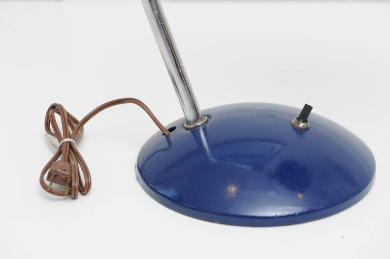 Industrial Adjustable Ship's Desk Light, Chrome and Painted Metal, Mid-20th Century