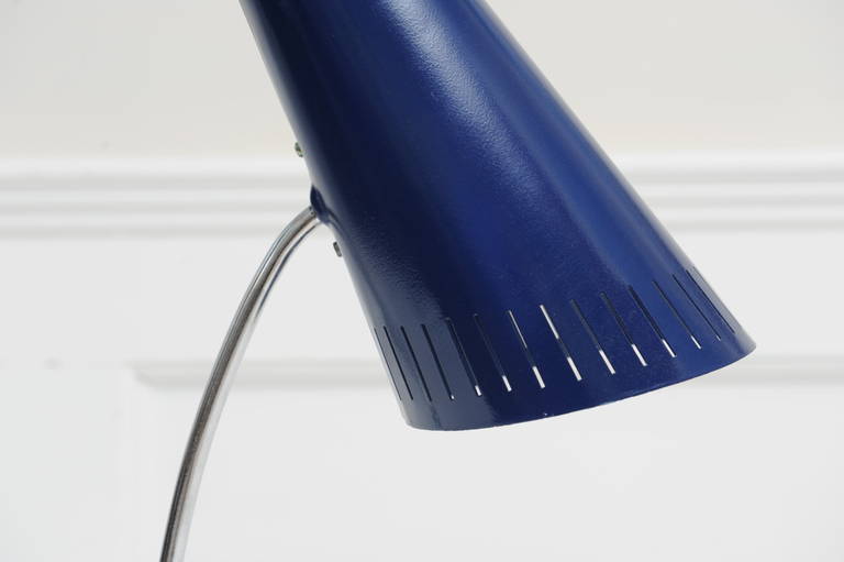 Metal, Cobalt Blue Desk Light from a Ship's Stateroom, 1960's, Pr. Available