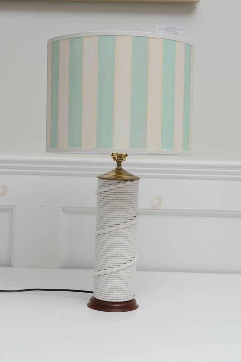 Pair Of Nautical Rope Work Table Lamps At 1stdibs Pair Of Nautical Rope Work Table Lamps Made 100 Cotton There Is A