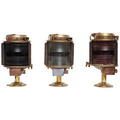 Vintage Set of Three Norwegian Ship Navigation Lights, circa 1981