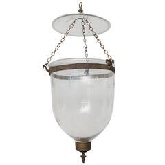 Antique Late 19th Century English Bell Jar, Electrified Hall Lantern