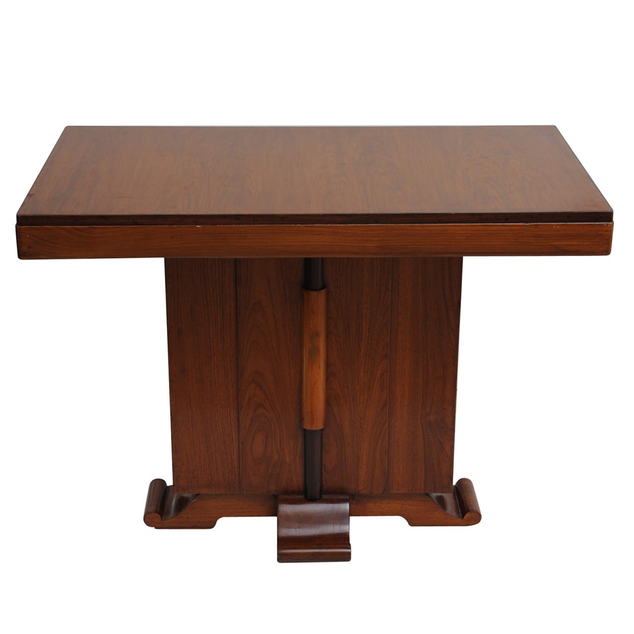 Deco Period Teak, Mahogany and Rosewood Console Table