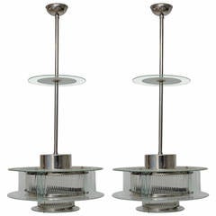 Rare Pair of Art Deco Light Fixtures from Iconic Metro Goldwyn Mayer Theatre