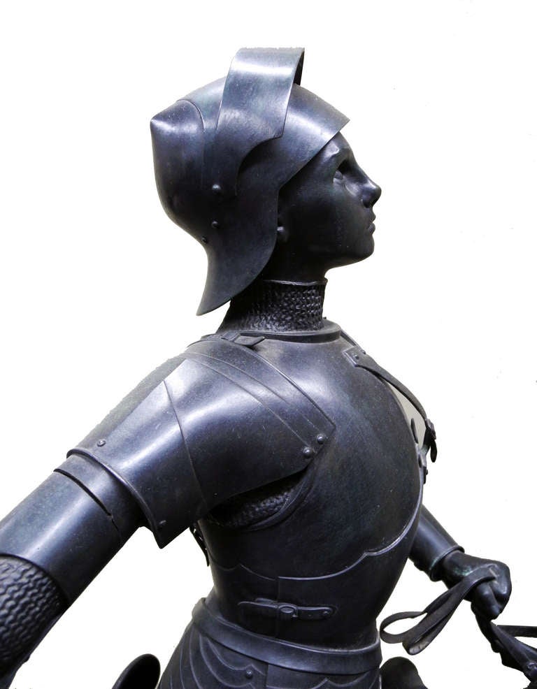 19th Century Equestrian Joan of Arc by Paul Dubois For Sale