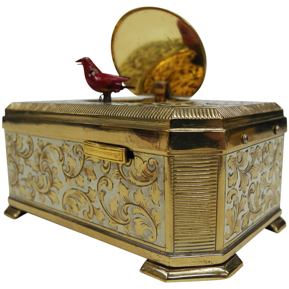Singing Bird Box from the 1930s For Sale