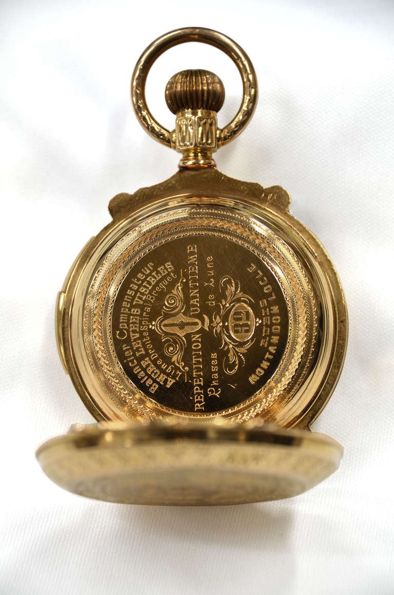 English Gold Pocket Watch -Minute Repeater ca. 1880 For Sale
