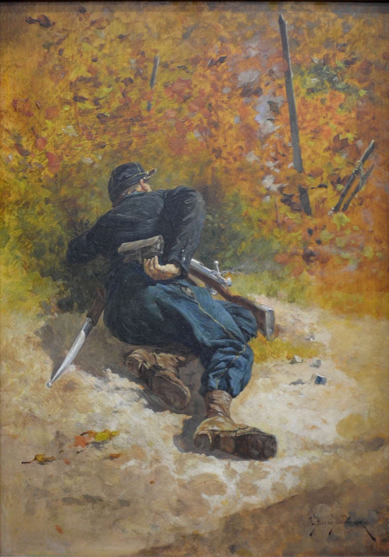 French Soldier Leaning On Ground