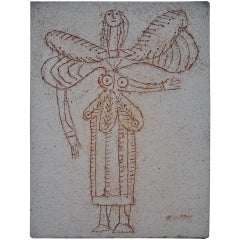 Unique Decorative Plate by Roger Capron, Vallauris, c. 1990