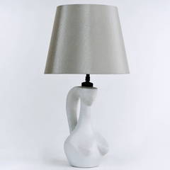 White Ceramic Table Lamp Base by Jacques Blin