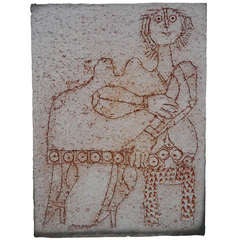 Roger Capron Decorative Plate - Vallauris circa 1990