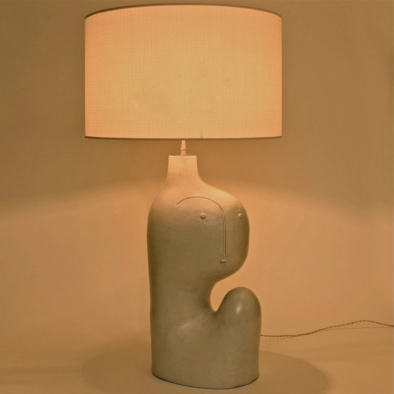 Contemporary Ceramic Lamp Base or Sculpture, Signed by DaLo